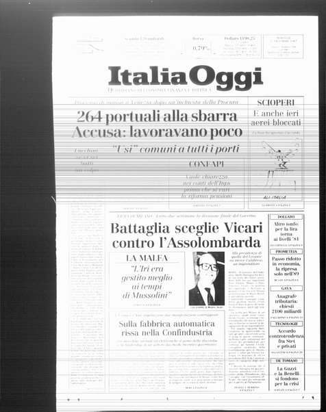 Italia oggi : quotidiano di economia finanza e politica